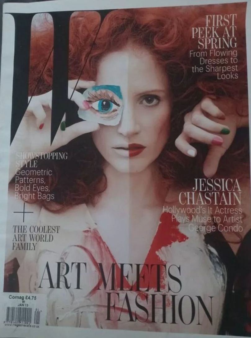 W MAGAZINE UK magazine side cover  January 2013