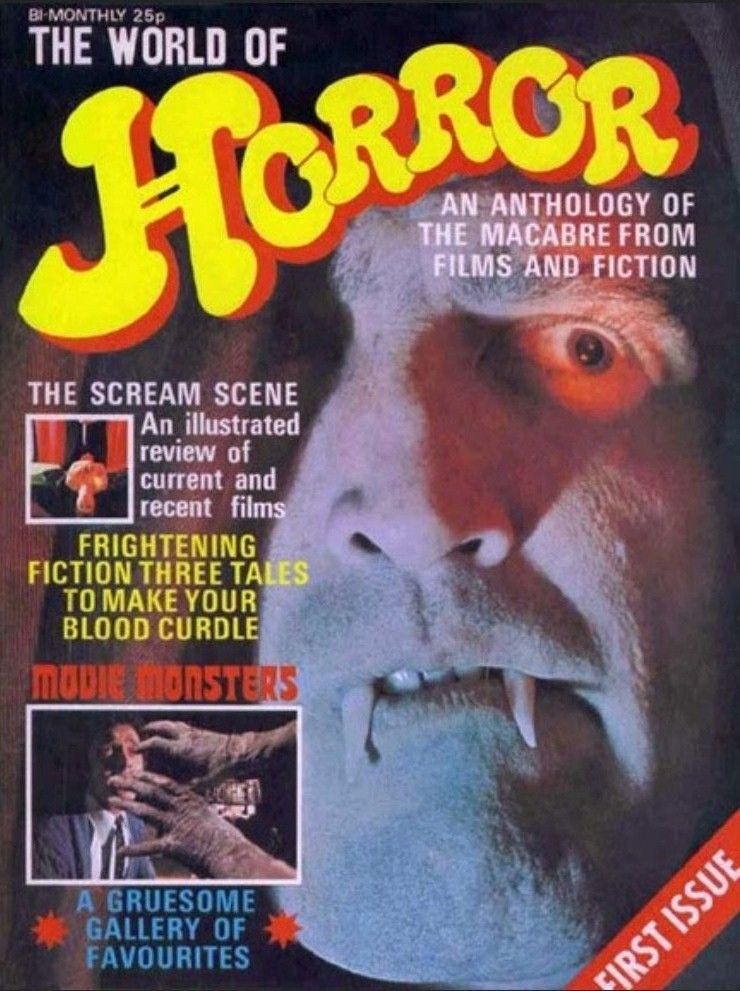 WORLD OF HORROR magazine side cover Issue 1 August 1974