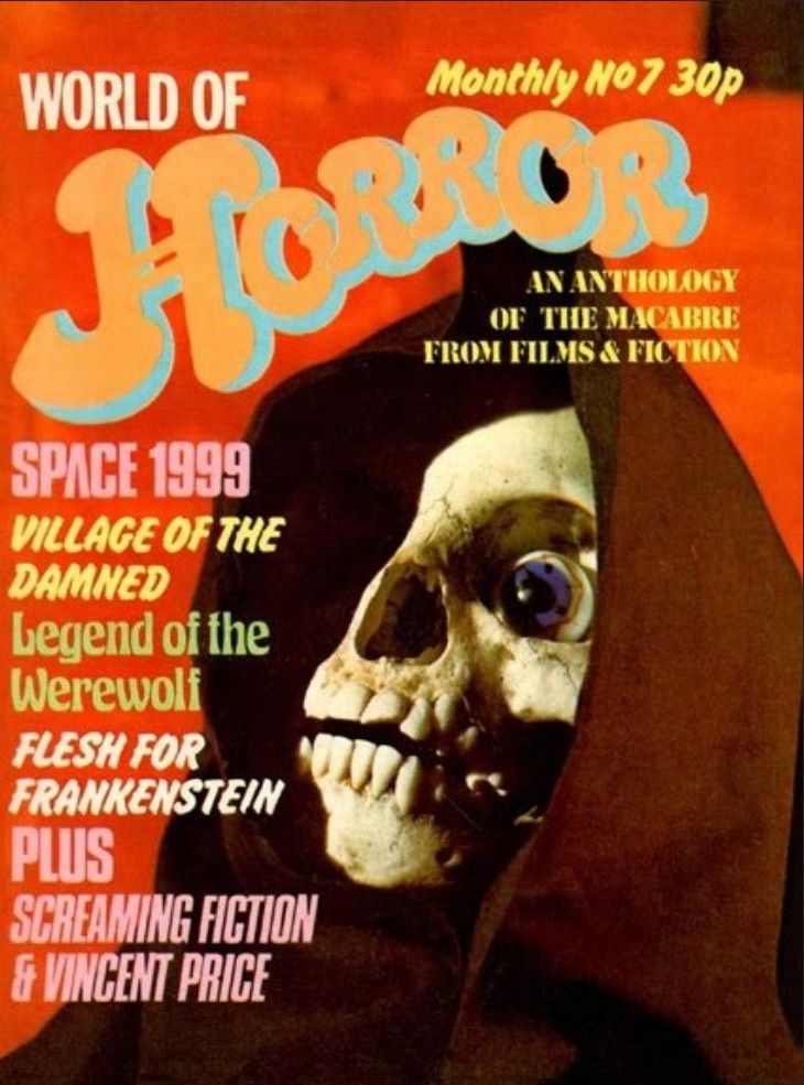 WORLD OF HORROR magazine side cover Issue 7  1975