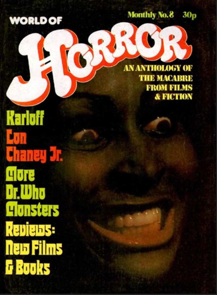 WORLD OF HORROR magazine side cover Issue 8  1975