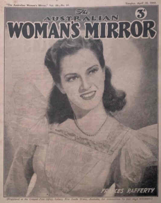 AUSTRALIAN WOMANS MIRROR magazine side cover 18 April 1944