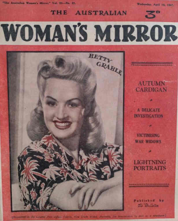 AUSTRALIAN WOMANS MIRROR magazine side cover 16 April 1947