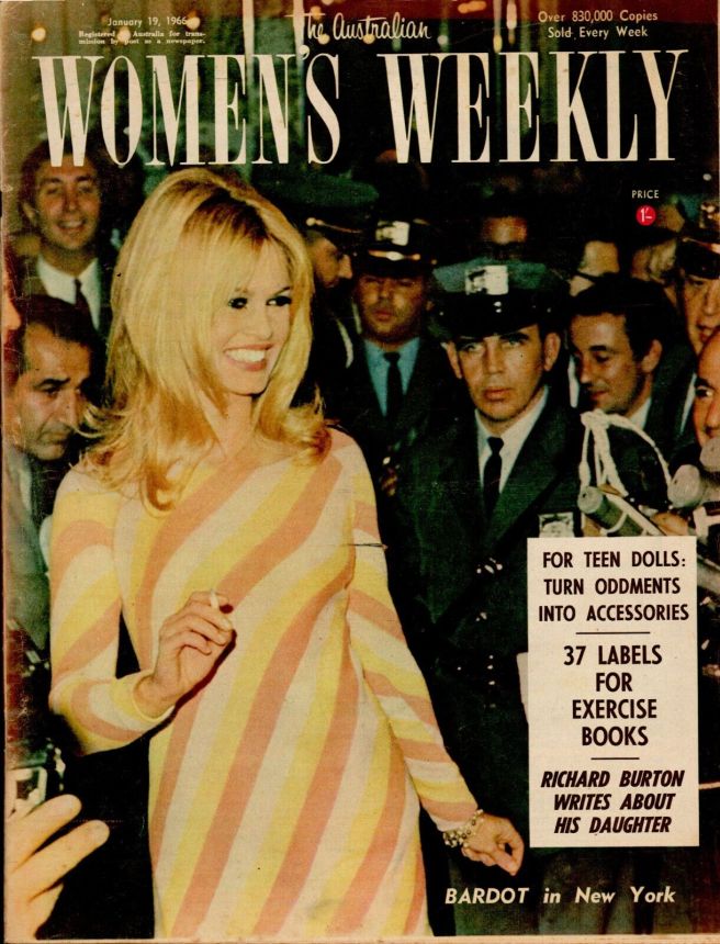 AUSTRALIAN WOMENS WEEKLY magazine side cover 19 January 1966