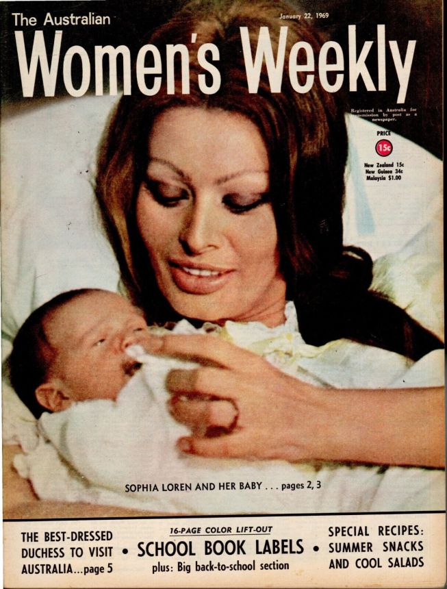AUSTRALIAN WOMENS WEEKLY magazine side cover 22 January 1969