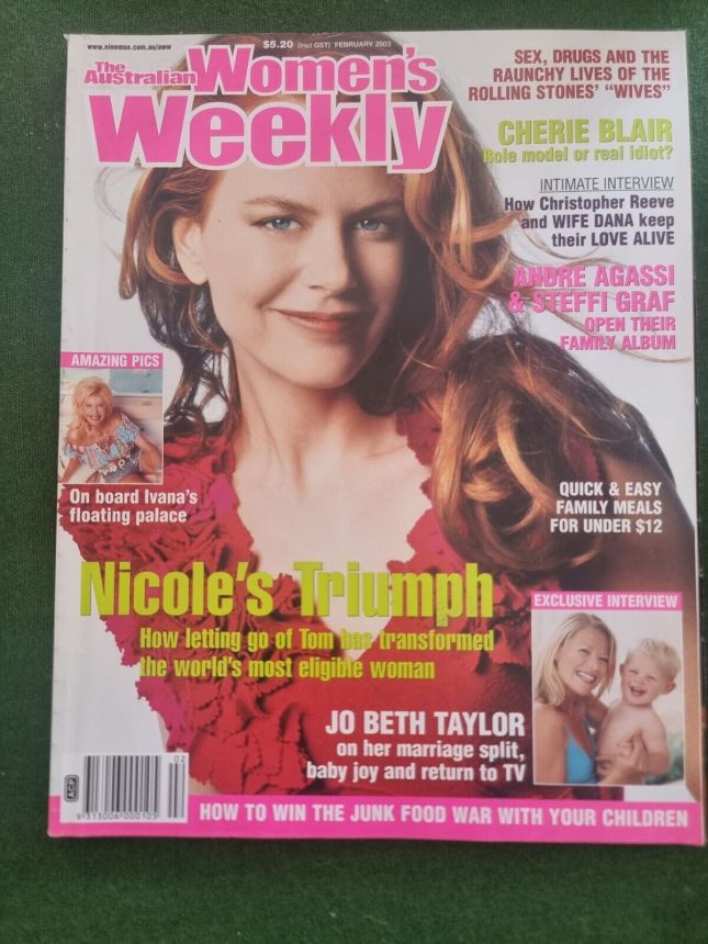 AUSTRALIAN WOMENS WEEKLY magazine side cover  February 2003