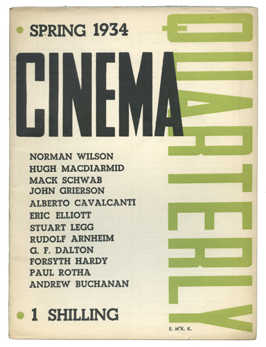CINEMA QUARTERLY/WORLD FILM NEWS/SEE magazine side cover Issue 7  Vol 2 # 3 Spring/March/April/May 1934