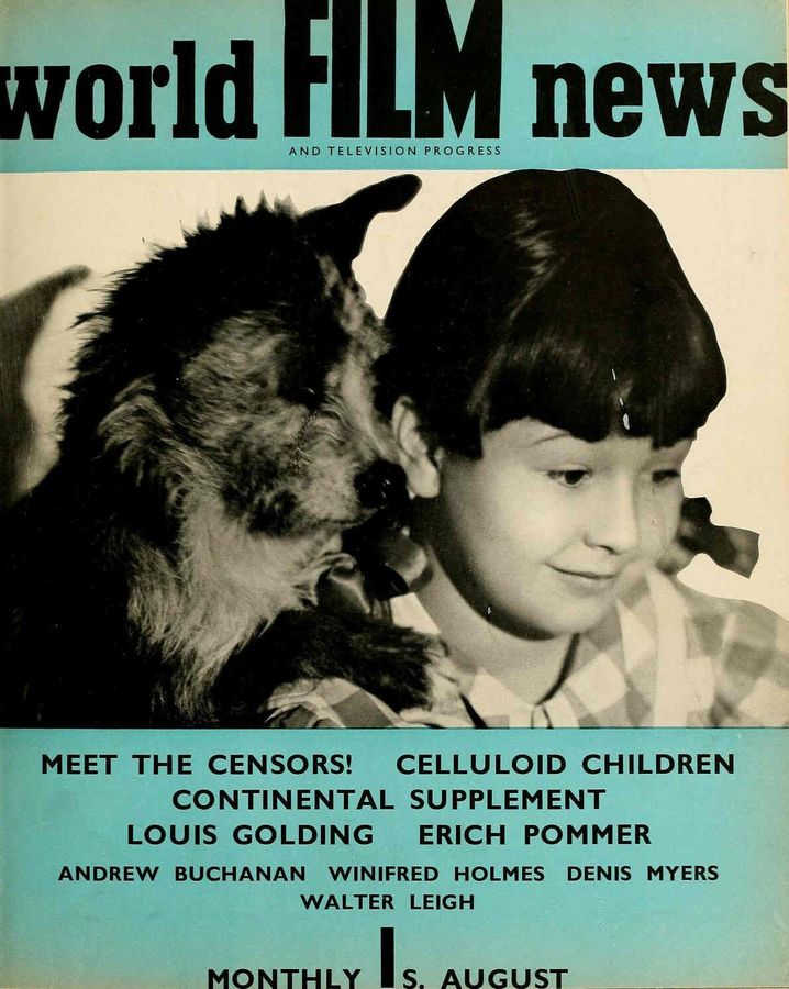CINEMA QUARTERLY/WORLD FILM NEWS/SEE magazine side cover Issue 5  Vol 1 # 5 August 1936