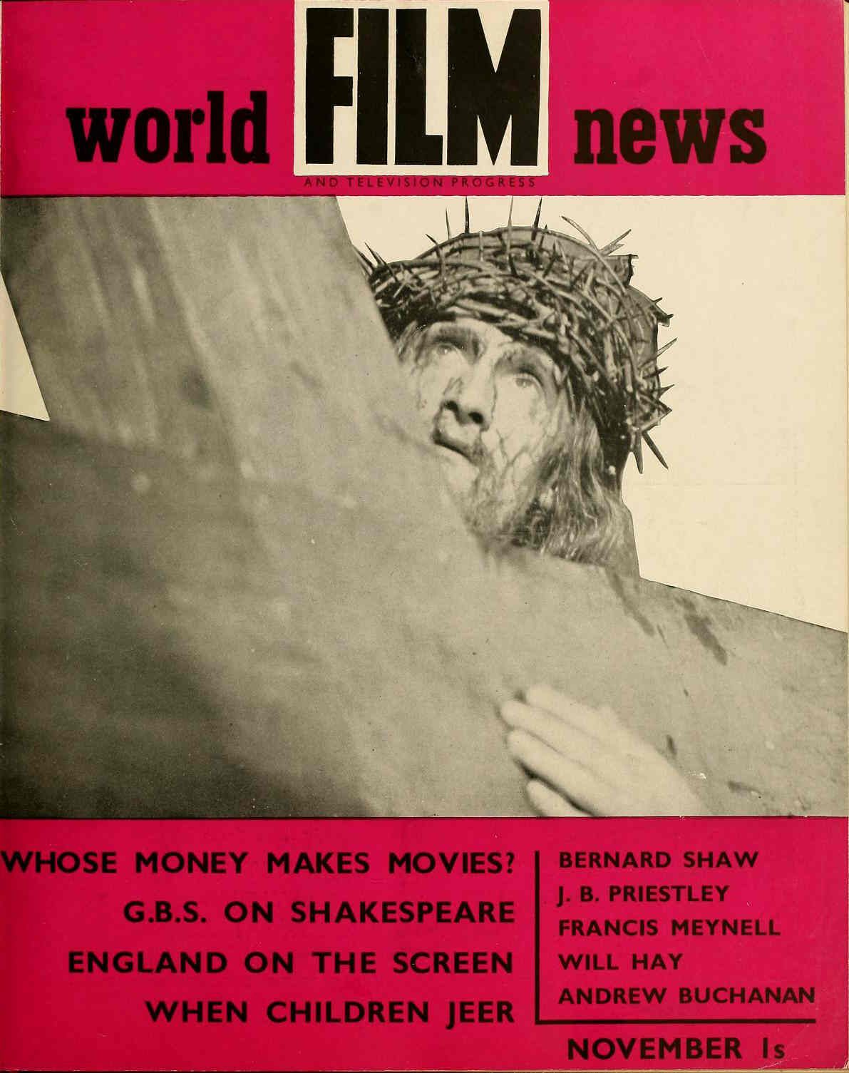 CINEMA QUARTERLY/WORLD FILM NEWS/SEE magazine side cover Issue 8  Vol 1 # 8 November 1936