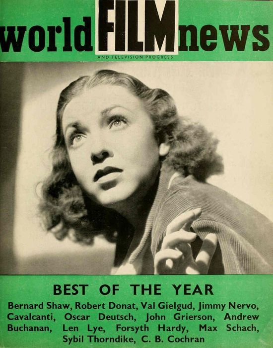 CINEMA QUARTERLY/WORLD FILM NEWS/SEE magazine side cover Issue 10  Vol 1 # 10 January 1937
