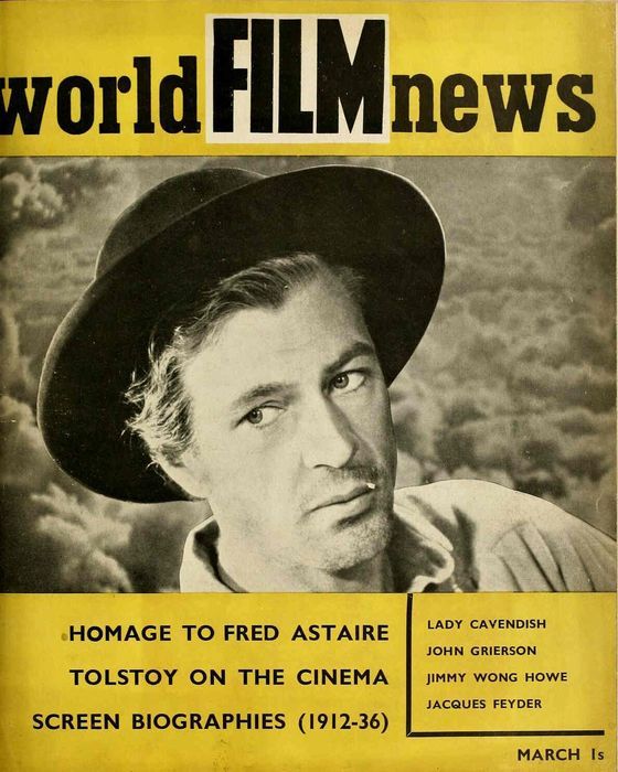 CINEMA QUARTERLY/WORLD FILM NEWS/SEE magazine side cover Issue 12  Vol 1 # 12 March 1937