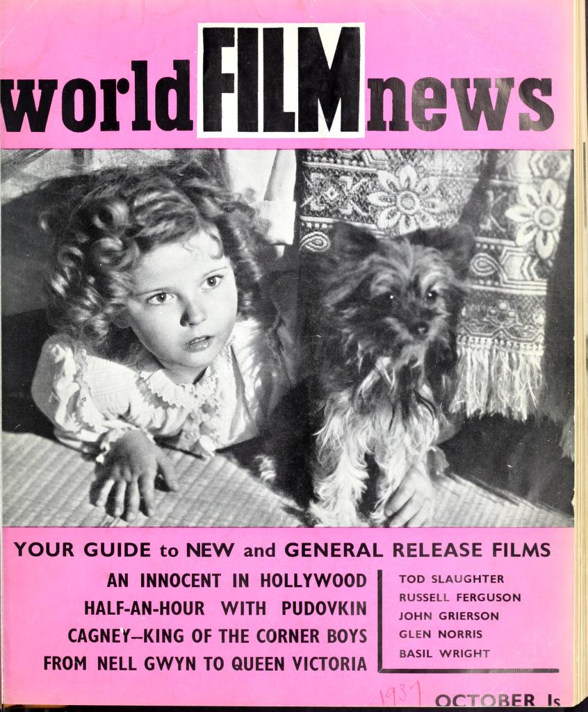 CINEMA QUARTERLY/WORLD FILM NEWS/SEE magazine side cover Issue 19  Vol 2 # 7 October 1937
