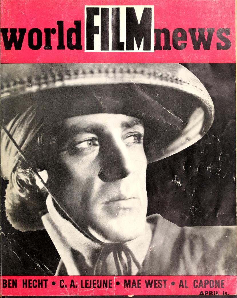 CINEMA QUARTERLY/WORLD FILM NEWS/SEE magazine side cover Issue 25  Vol 3 # 1 April 1938