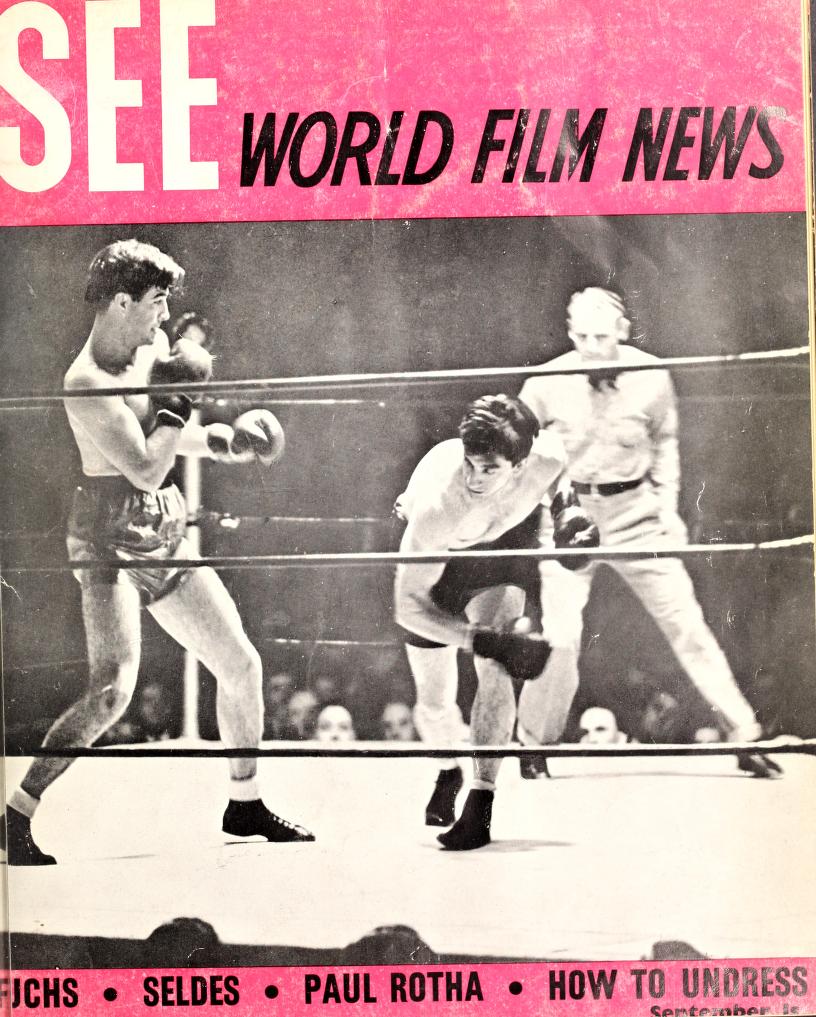 CINEMA QUARTERLY/WORLD FILM NEWS/SEE magazine side cover Issue 29  Vol 3 # 5 September 1938