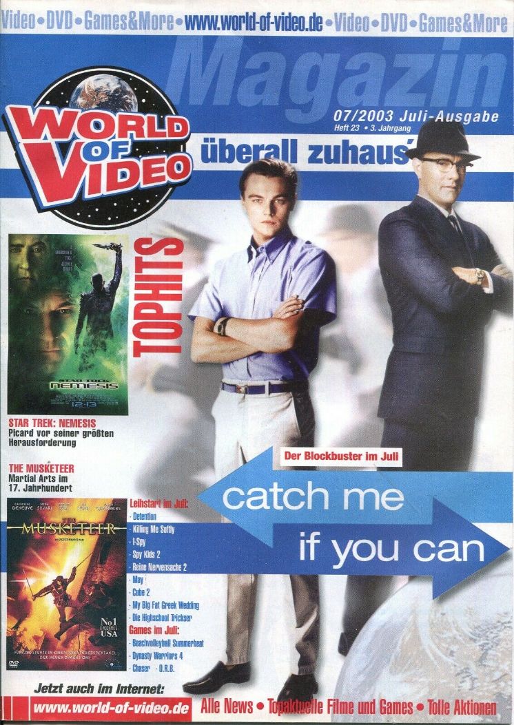 WORLD OF VIDEO magazine side cover  July 2003