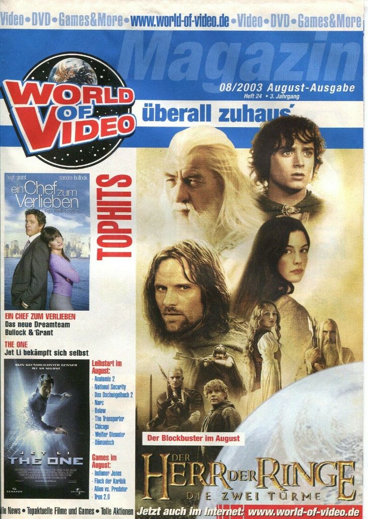WORLD OF VIDEO magazine side cover  August 2003