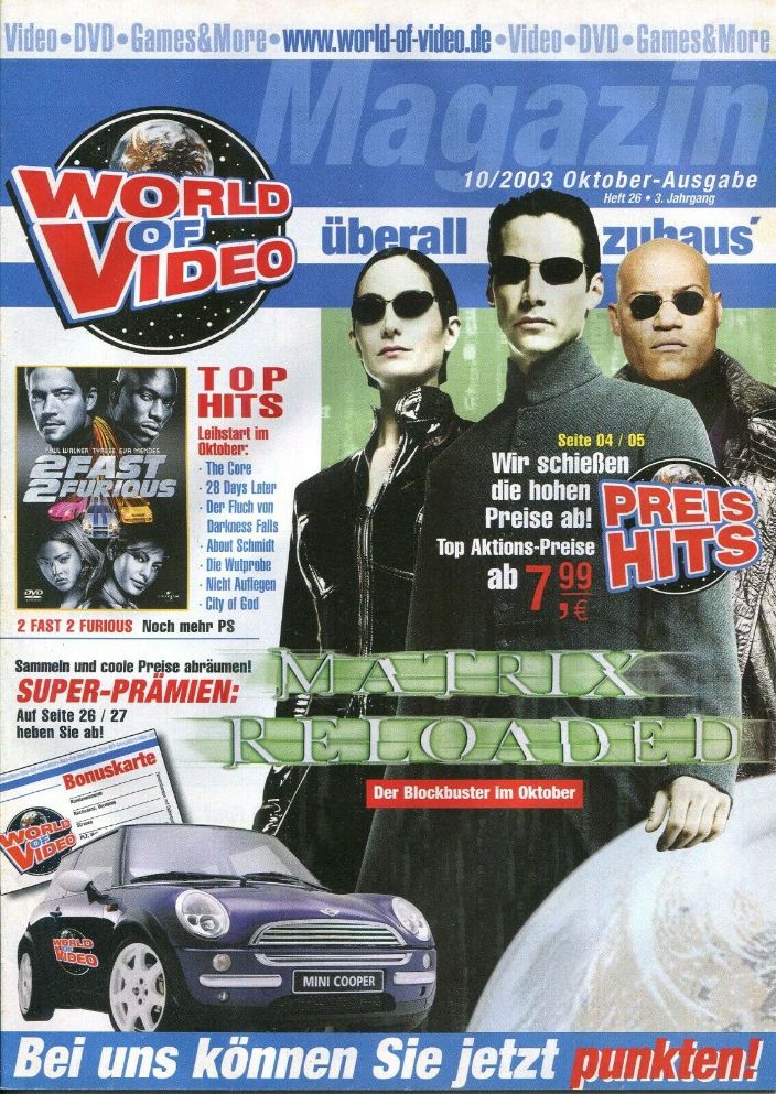 WORLD OF VIDEO magazine side cover  October 2003
