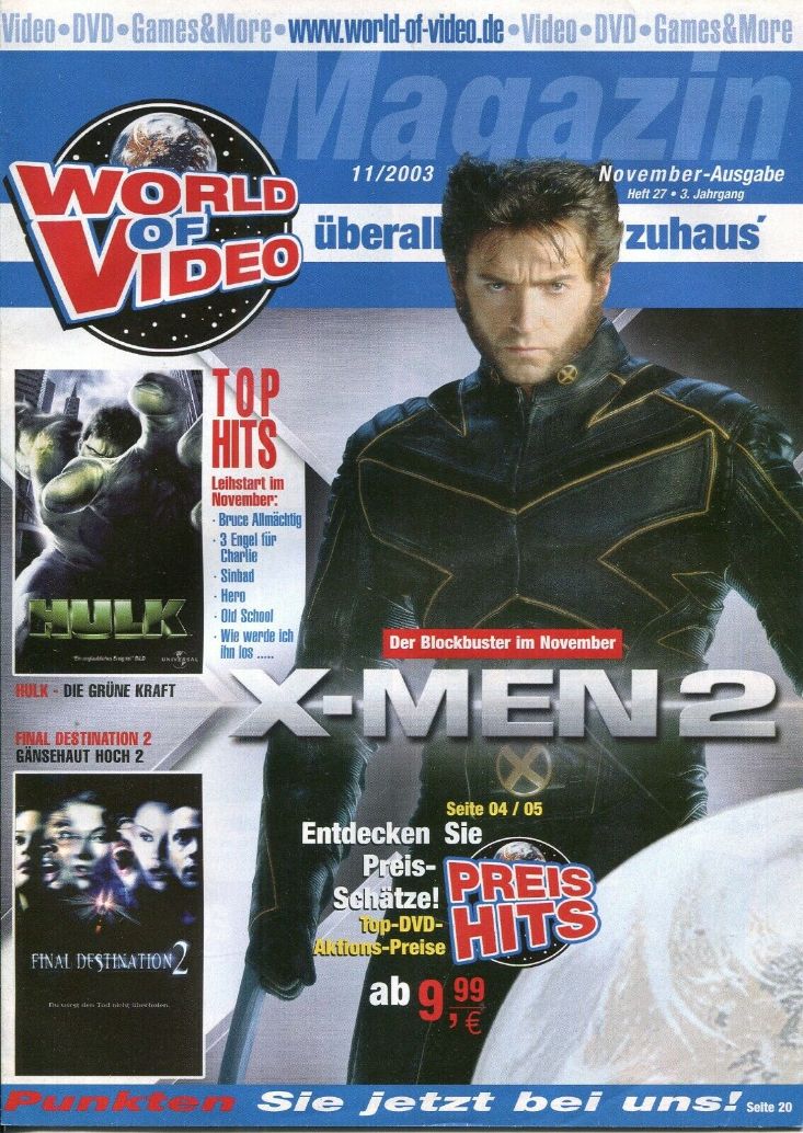 WORLD OF VIDEO magazine side cover  November 2003