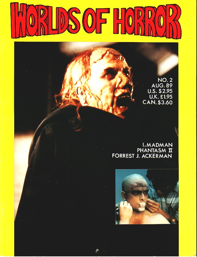 WORLDS OF HORROR magazine side cover Issue 2 August 1989