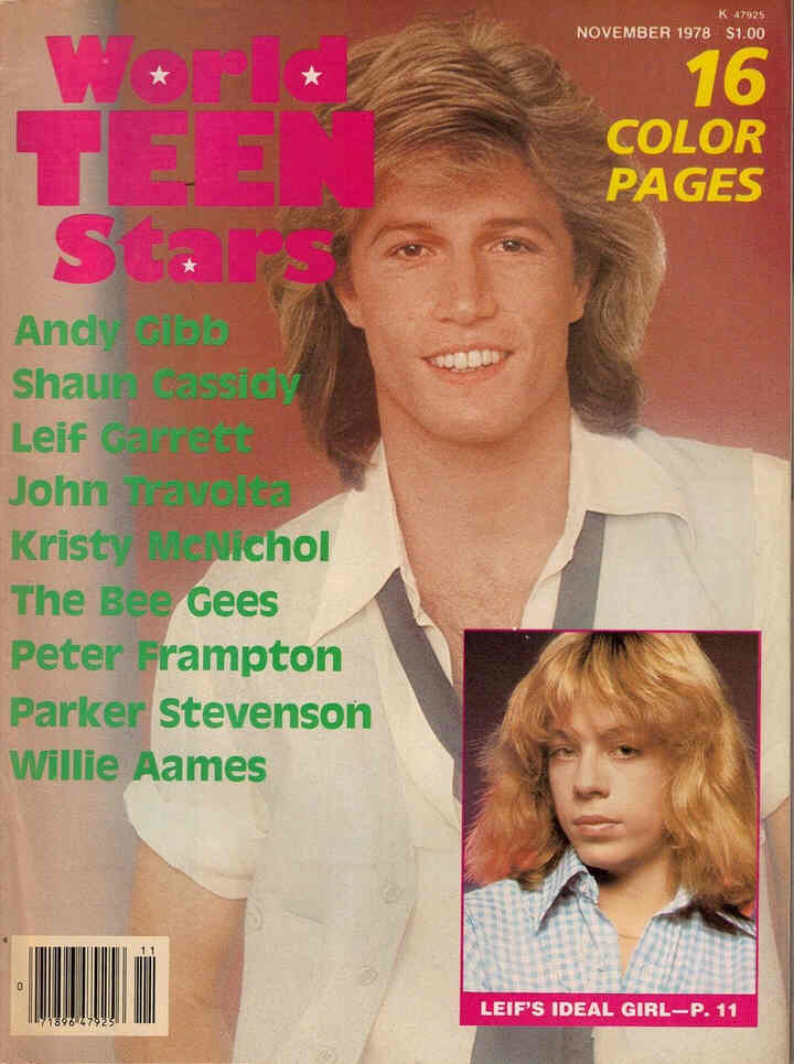 WORLD TEEN STARS magazine side cover Issue 2 November 1978