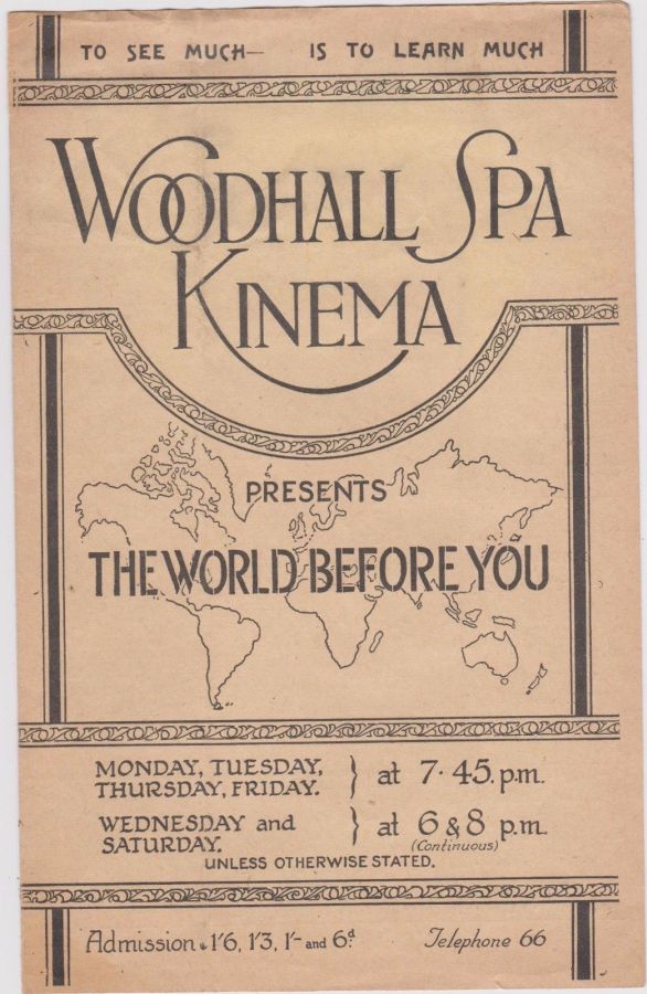 WOODHALL SPA KINEMA magazine side cover  May 1930