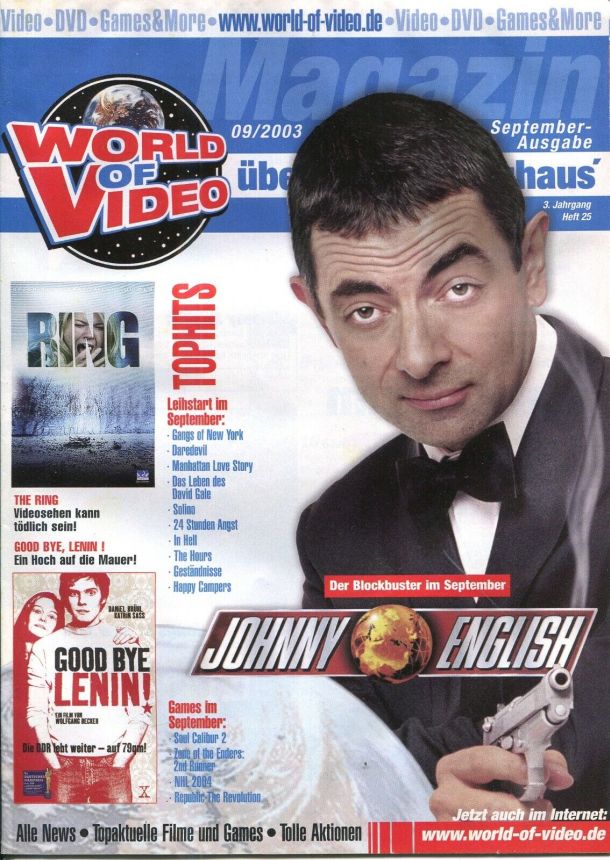 WORLD OF VIDEO magazine side cover  September 2003