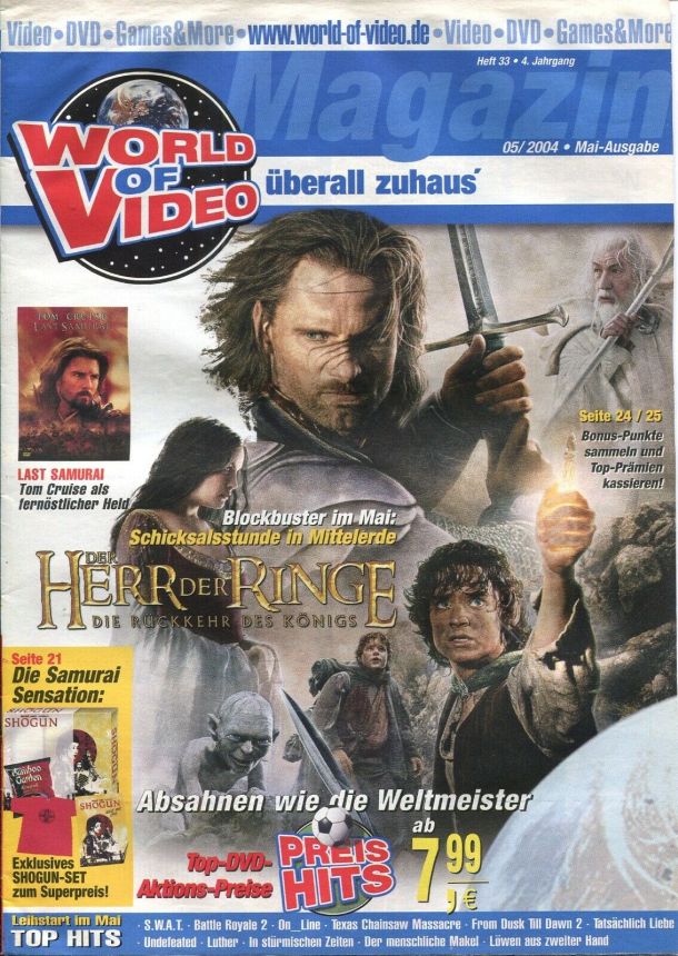 WORLD OF VIDEO magazine side cover  May 2004