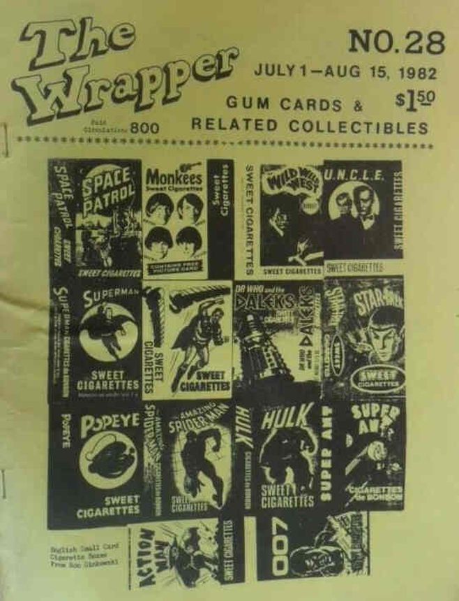 THE WRAPPER magazine side cover Issue 28  July/August 1982