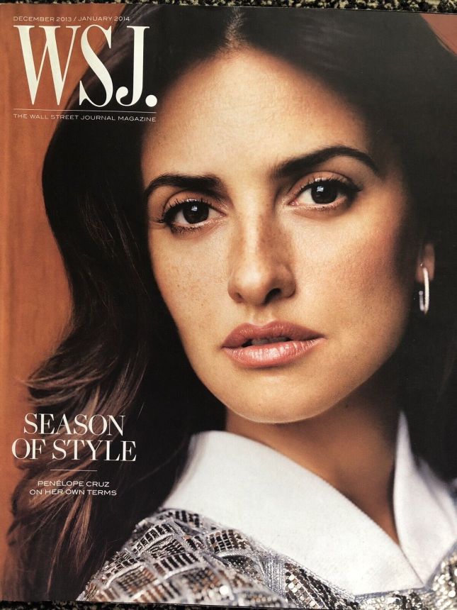 WSJ magazine side cover  December 2013/ January 2014 