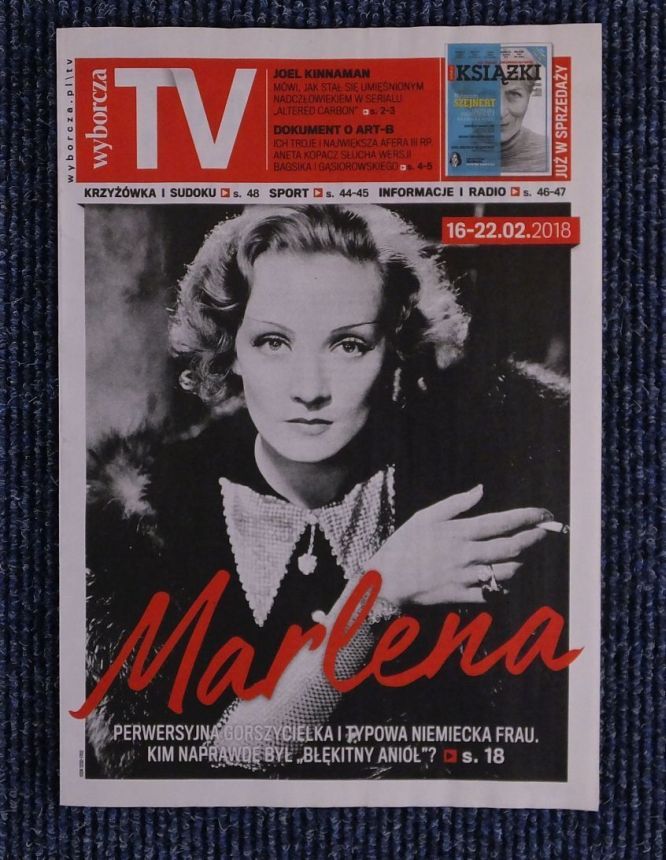 WYBORCZA TV magazine side cover 16 February 2018