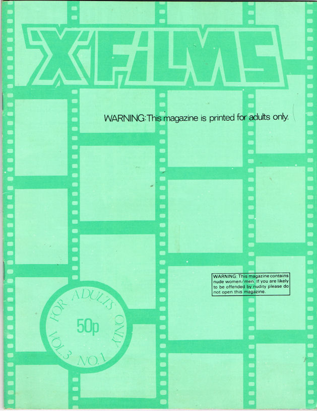 X-FILMS magazine side cover  Vol 3 # 1  1972
