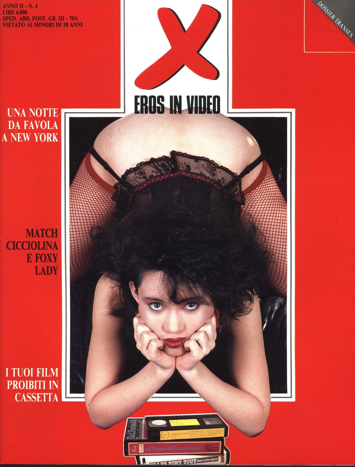 X EROS IN VIDEO magazine side cover Issue 4 May/June 1987