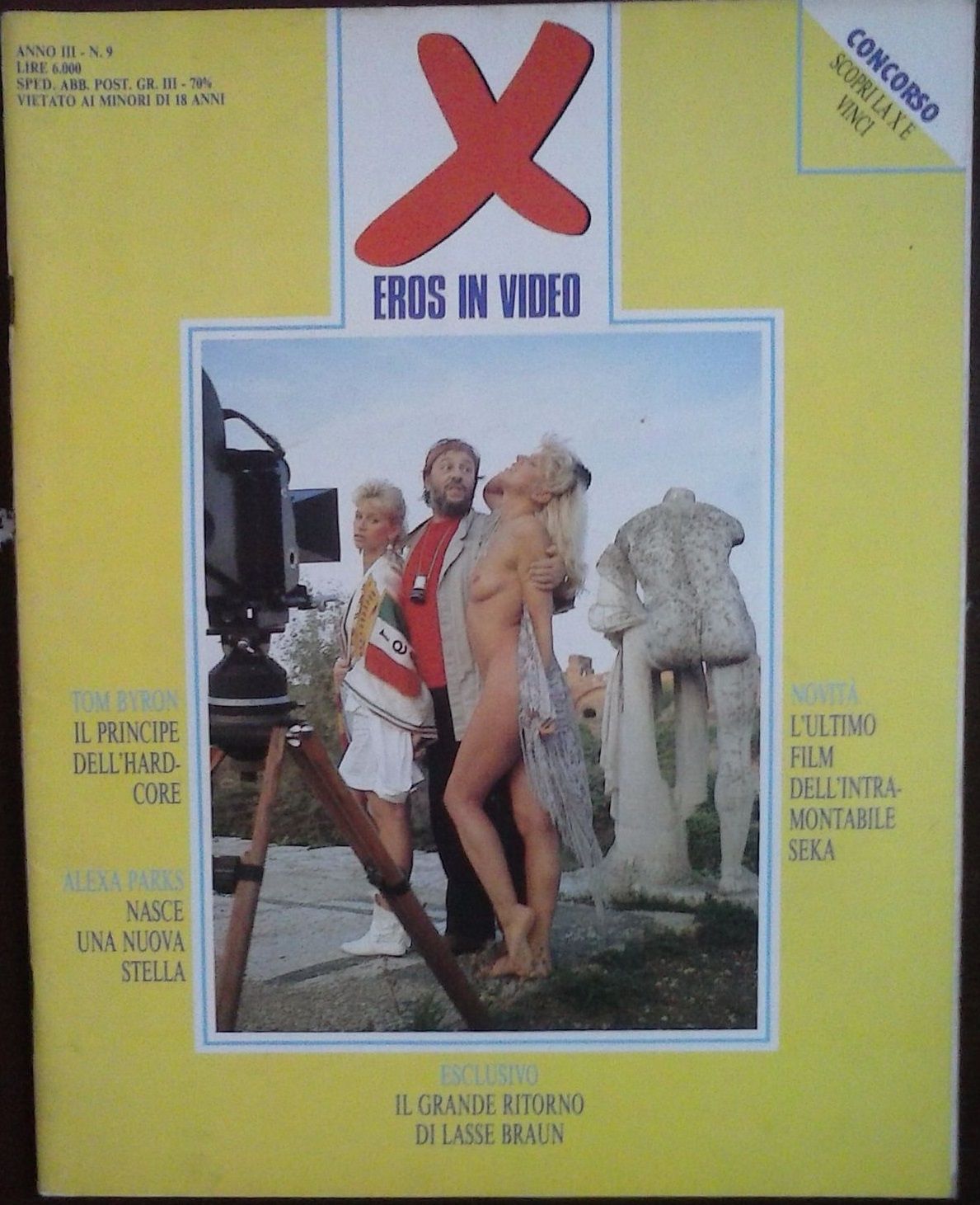 X EROS IN VIDEO magazine side cover Issue 9  1988