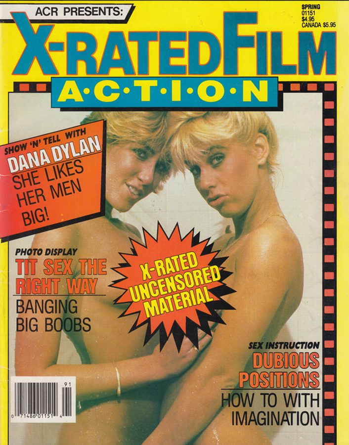 X-RATED FILM ACTION magazine side cover Spring 1988
