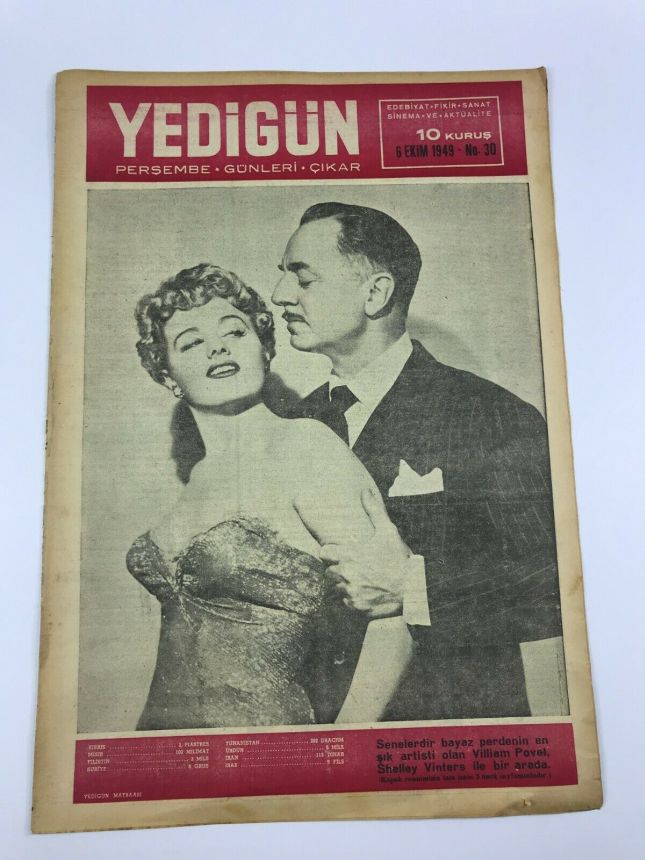 YEDIGUN magazine side cover Issue 30 6 October 1949