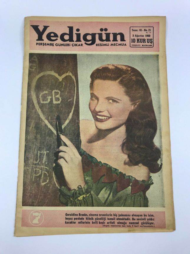 YEDIGUN magazine side cover Issue 21 3 August 1950