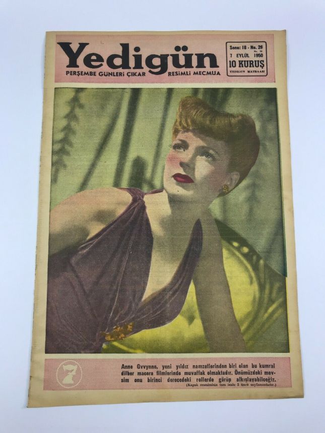 YEDIGUN magazine side cover Issue 26 7 September 1950
