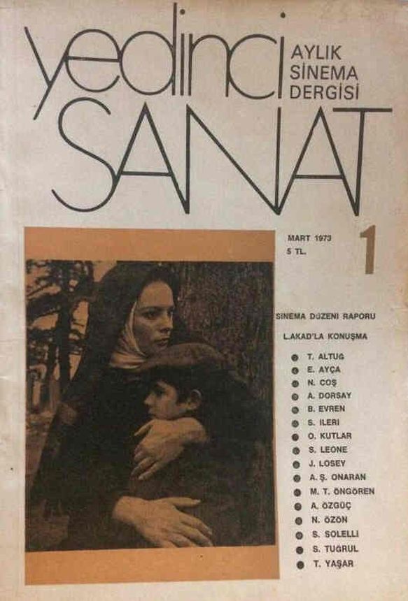 YEDINCI SANAT magazine side cover Issue 1  March 1973