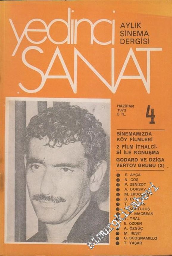 YEDINCI SANAT magazine side cover Issue 4  June 1973