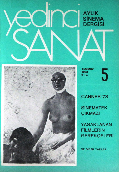 YEDINCI SANAT magazine side cover Issue 5  July 1973