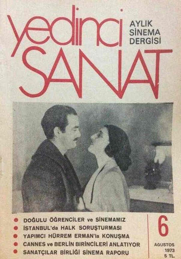 YEDINCI SANAT magazine side cover Issue 6  August 1973