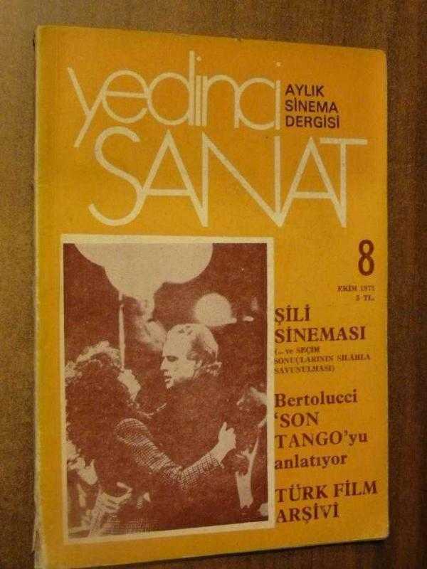YEDINCI SANAT magazine side cover Issue 8   1973