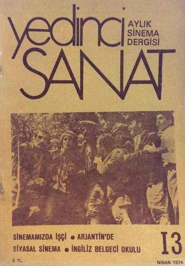 YEDINCI SANAT magazine side cover Issue 13  April 1974
