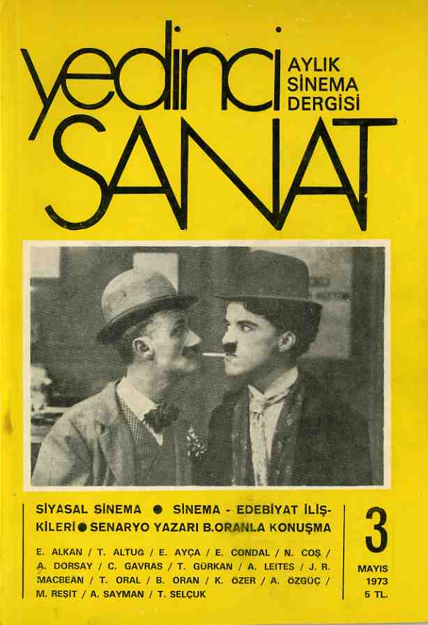 YEDINCI SANAT magazine side cover Issue 3  May 1973