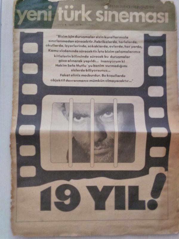 YENI TURK SINEMA magazine side cover Issue 8  January 1977