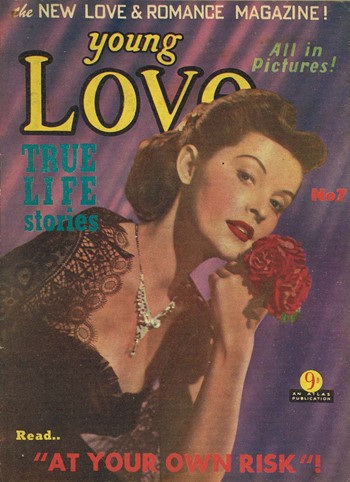 YOUNG LOVE magazine side cover Issue 7  December 1951