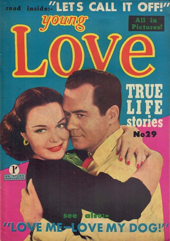 YOUNG LOVE magazine side cover Issue 29   1953