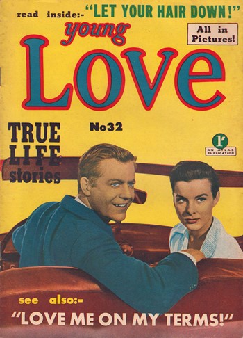 YOUNG LOVE magazine side cover Issue 32   1954