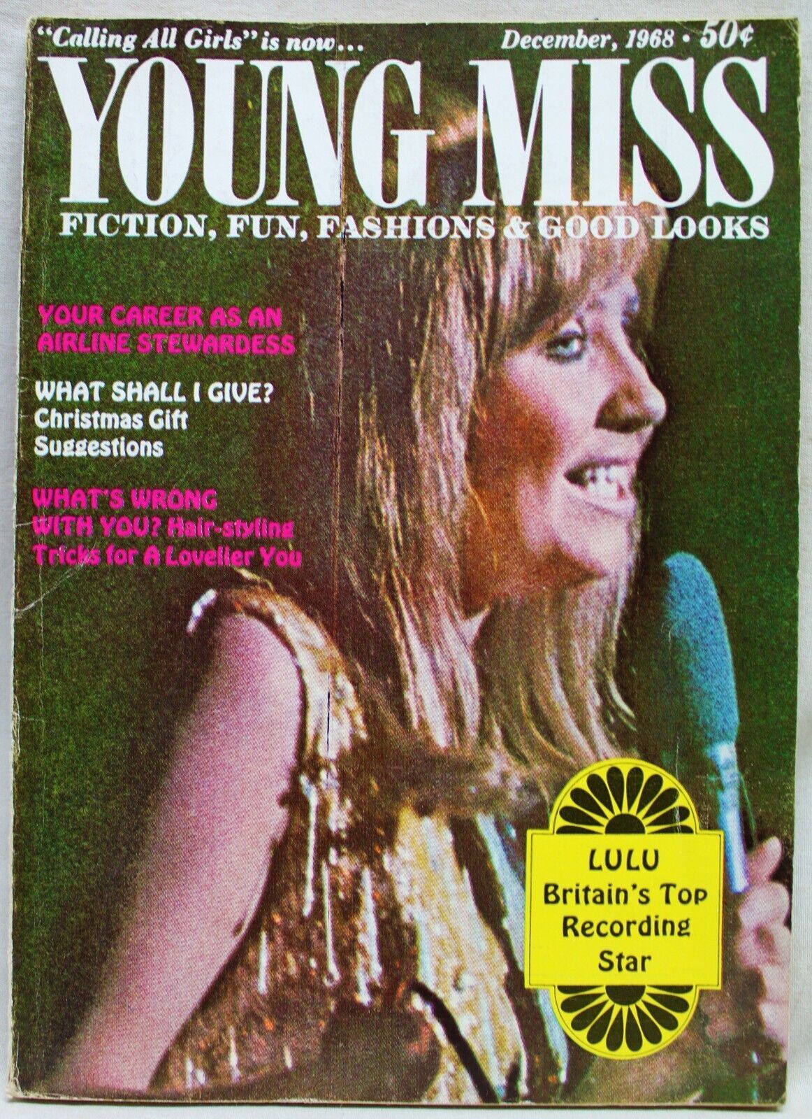YOUNG MISS magazine side cover  December 1968