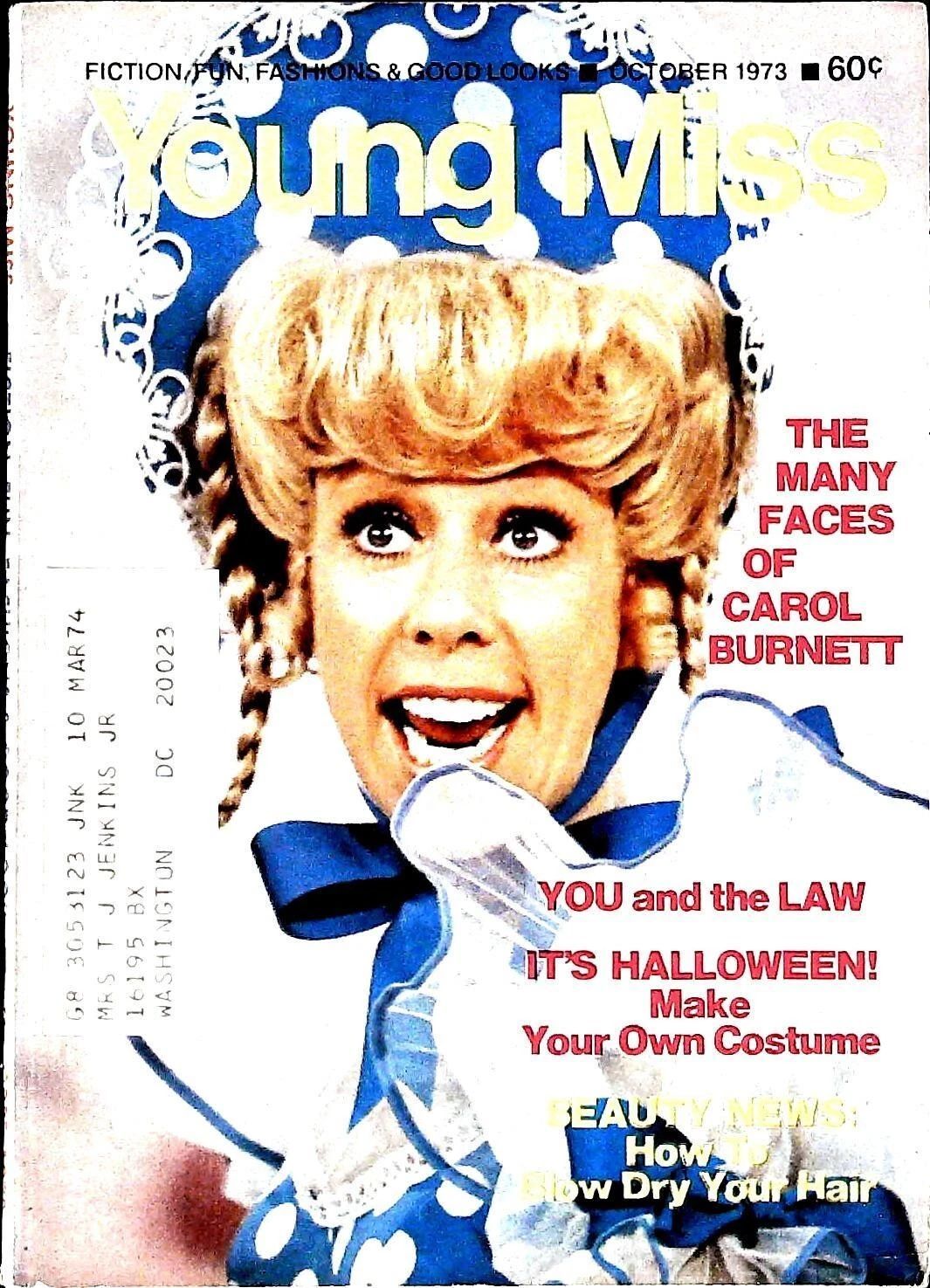 YOUNG MISS magazine side cover  October 1973