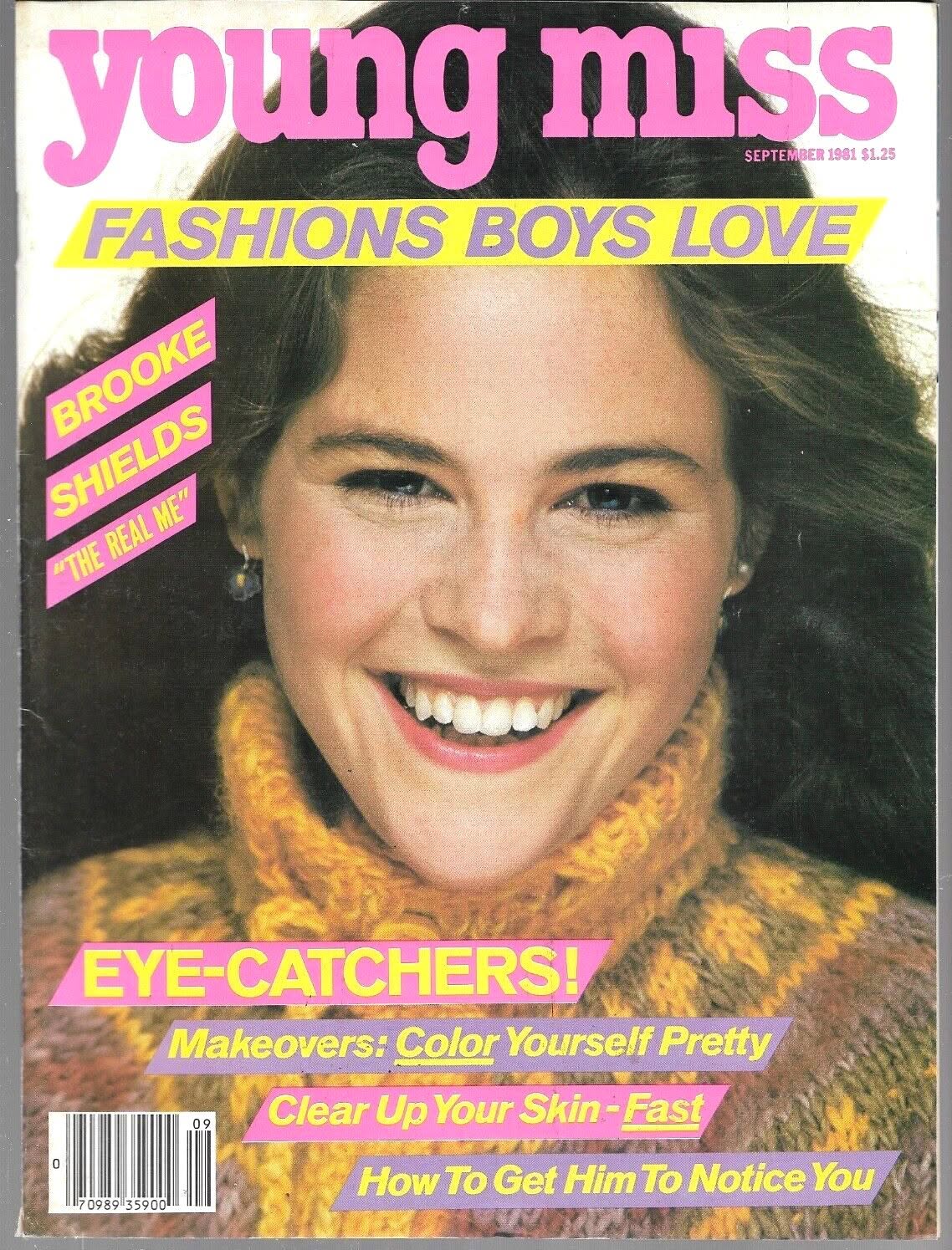 YOUNG MISS magazine side cover  September 1981